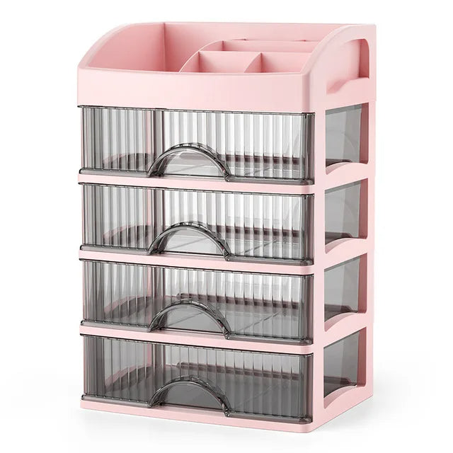 Makeup Storage Box – Large Capacity Organizer with Dust-Proof Design for Jewelry & Cotton Pad Essentials