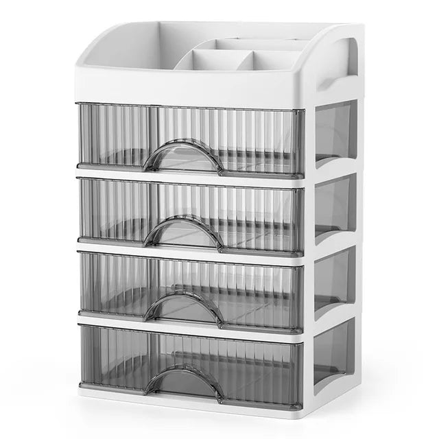 Makeup Storage Box – Large Capacity Organizer with Dust-Proof Design for Jewelry & Cotton Pad Essentials