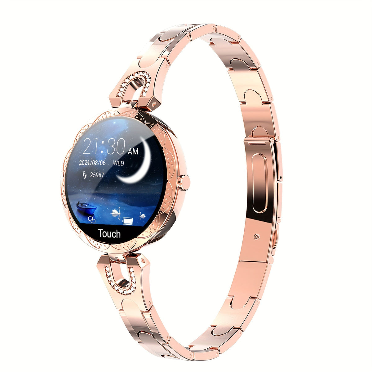 Fashion Diamond Smartwatch for Women – 1.09” Full Touch Screen, Call Function, 100+ Sports Modes, Pedometer, Elegant Design