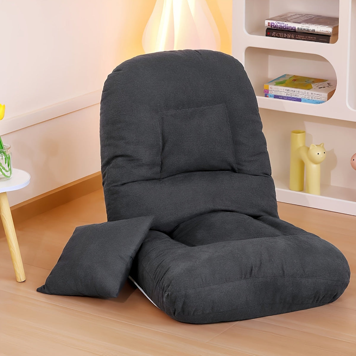 Folding Lazy Sofa Chair – Compact Bedroom & Living Room Floor Sofa, Adjustable Recliner for Dorms, Balconies & Relaxing Lounges