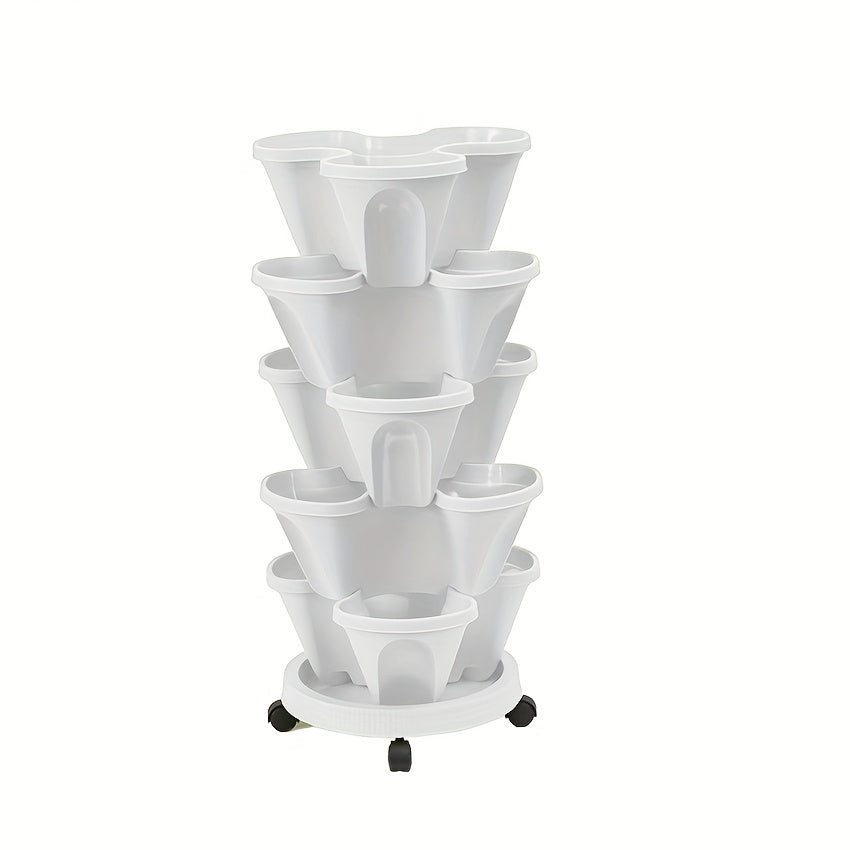 Vertical Garden Planter – 5-Tier  Sleek Space-Saving Tower for Strawberries, Herbs, and Blooms, Indoor/Outdoor Easy-to-Assemble Gardening Essential