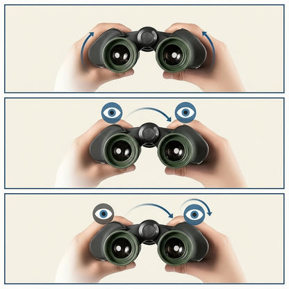 HD Black FMC Binoculars – 10x50 Double-Barrel Design with Anti-Slip Grip for Birdwatching, Hiking & Travel Adventures