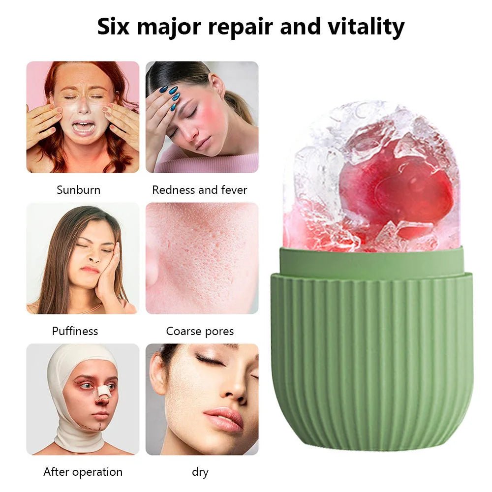 Face Lifting Ice Roller Ball Massager - Reusable Facial Roller Silicone Freezer Ice Roller Mold
