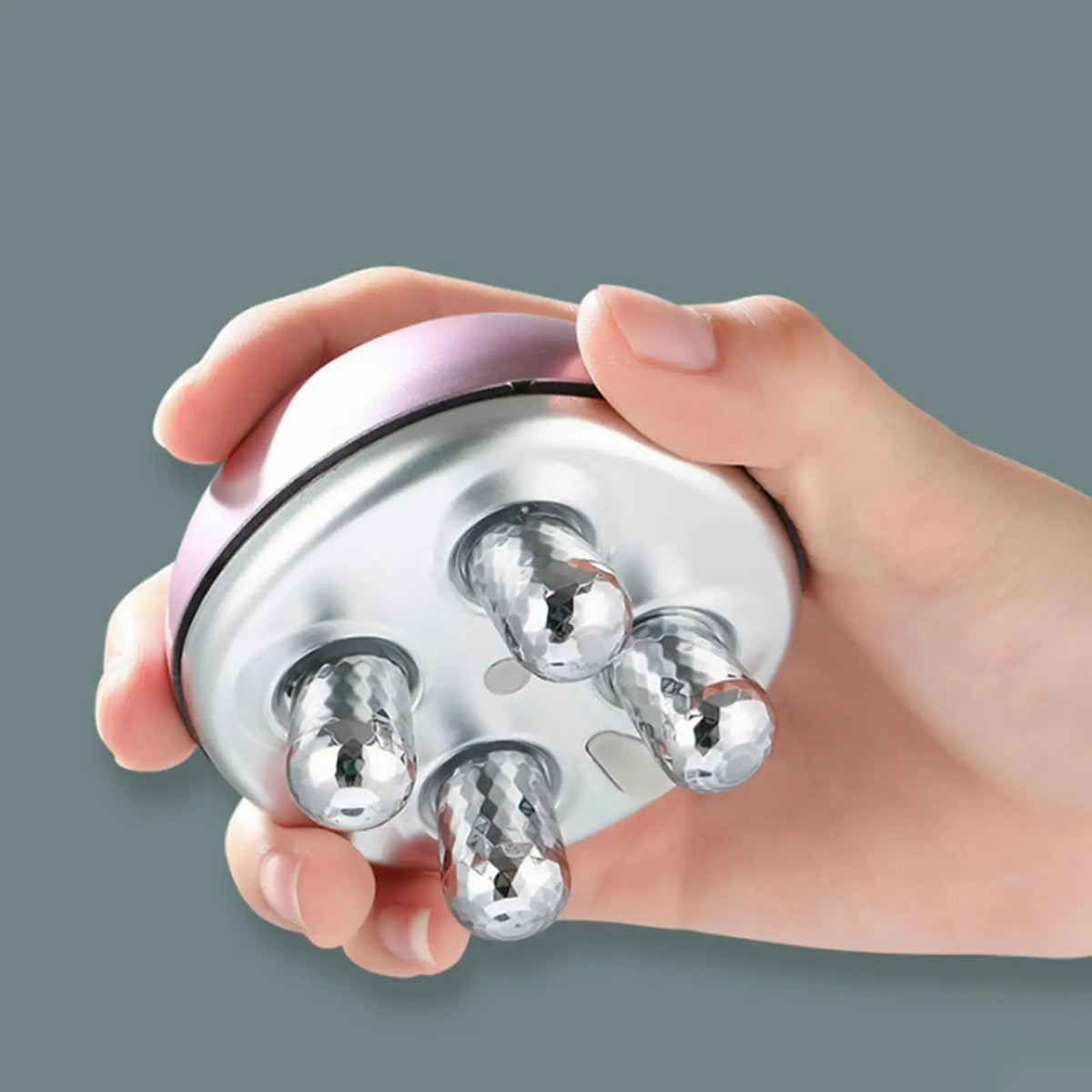 Face Massager with EMS Microcurrent - Handheld 4-Roller Facial Device for Skin Care