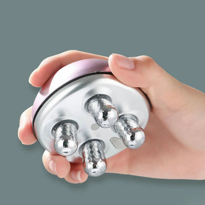 Face Massager with EMS Microcurrent - Handheld 4-Roller Facial Device for Skin Care