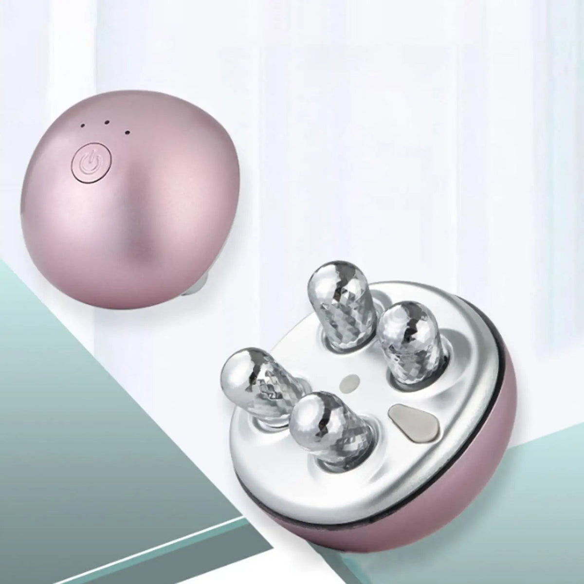 Face Massager with EMS Microcurrent - Handheld 4-Roller Facial Device for Skin Care