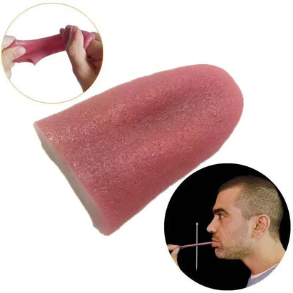 Fake Tongue Magic Trick Joke Prank - Halloween Harmless Realistic Rubber Tongue for Boys & Girls Carnival Halloween Party Decoration