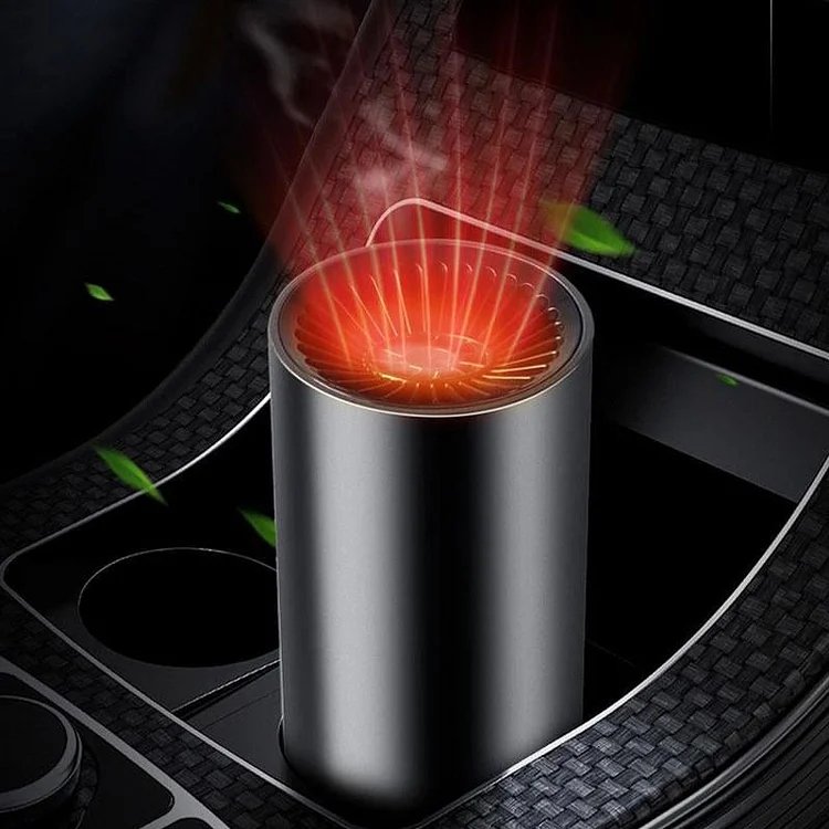 Portable Car Heater & Defroster - 12V Plug-In Cup Holder Heater and Fan with Suction Mount