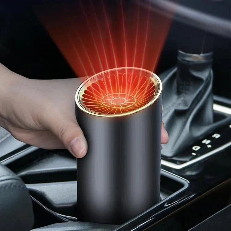 Portable Car Heater & Defroster - 12V Plug-In Cup Holder Heater and Fan with Suction Mount