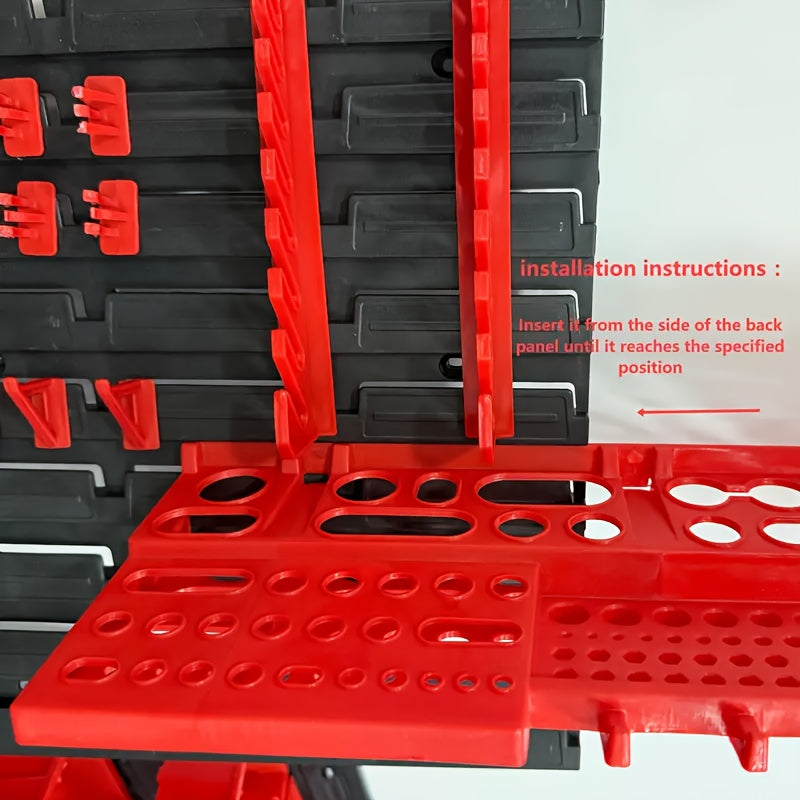 Wall-Mounted Tool Rack Set – 49-Pieces Heavy-Duty Storage System with Screwdriver, Wrench, and Socket Holders for Garage Organization