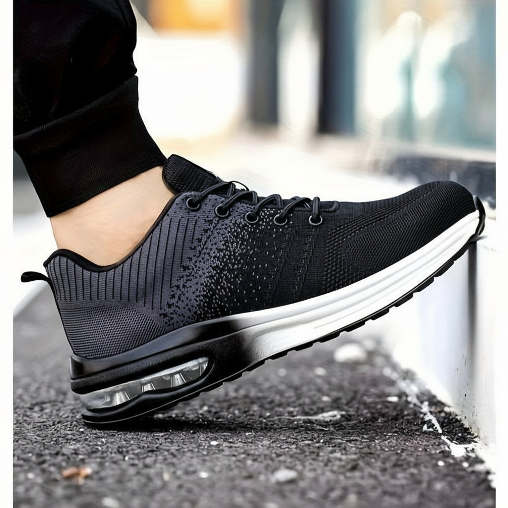 Men’s Lightweight Steel Toe Work Shoes – Breathable Puncture-Resistant Safety Sneakers with Anti-Odor Knit Upper