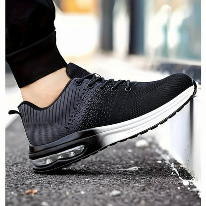 Men’s Lightweight Steel Toe Work Shoes – Breathable Puncture-Resistant Safety Sneakers with Anti-Odor Knit Upper