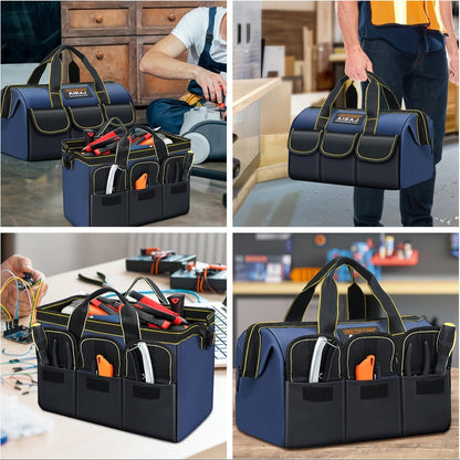 Heavy-Duty Electrician Tool Bags – Waterproof Oxford Cloth with Multiple Pockets, Available in 13/16/18 Inch, Ideal for Workshops, Repairs, Gardening, and Outdoor Storage
