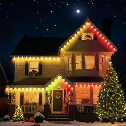Permanent Outdoor Smart Eave Lights – 50ft/100ft Multi-Mode LED Holiday Lighting for Christmas, Halloween & Year-Round Decor