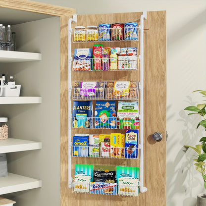 Over the Door Pantry Organizer – Space-Saving Multi-Tier Storage Rack for Kitchen, Bathroom, or Closet Organization with Sturdy Adjustable Hooks for Easy Setup
