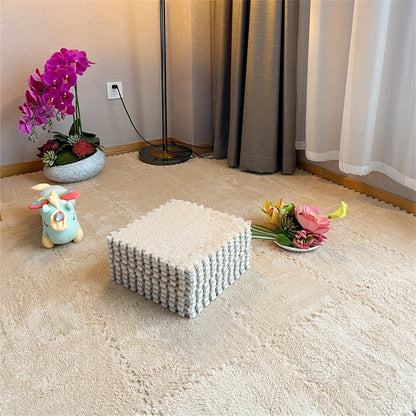 Plush Interlocking Carpet Tiles – 12 Foam Puzzle Mat Squares, 11.8 in, Hand-Washable