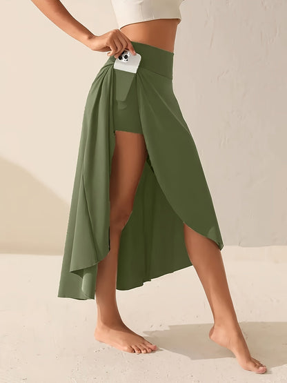 Casual Irregular Draped Skirt - Summer Fashion Women's Commuter Trousers Skirt