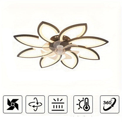 Modern LED Ceiling Fan Light – Quiet Motor, Remote Control, Adjustable Brightness & Stylish Black Iron Design