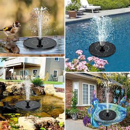 Solar Bird Bath Fountain – Automatic Energy-Efficient Design with 6 Spray Nozzles, Eco-Friendly Blue Outdoor Garden Decor