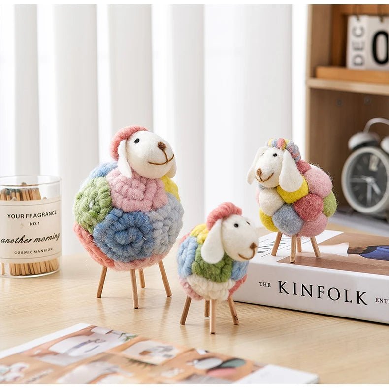 Felt Sheep Doll – Miniature Wool Lamb, Perfect Children's Room Decor & Cute Gift for Little Ones
