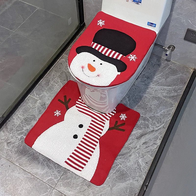 Festive Santa Claus Christmas Toilet Seat Covers – Holiday Bathroom Decor for Christmas & Bright New Year