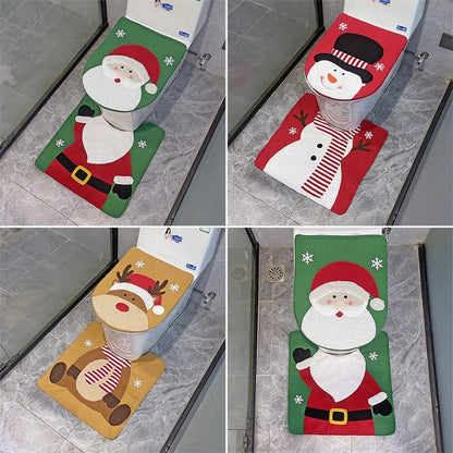 Festive Santa Claus Christmas Toilet Seat Covers – Holiday Bathroom Decor for Christmas & Bright New Year