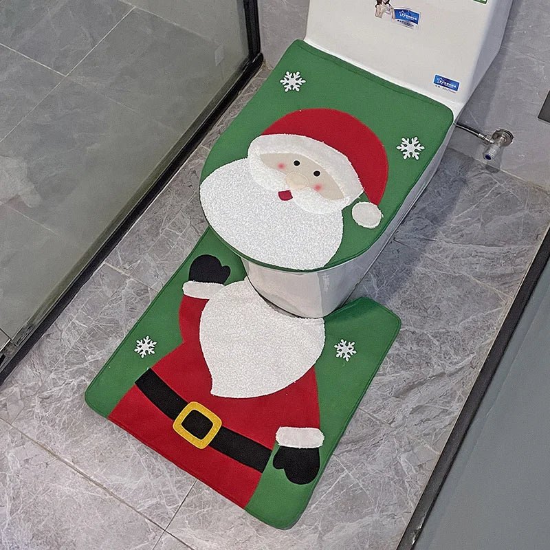 Festive Santa Claus Christmas Toilet Seat Covers – Holiday Bathroom Decor for Christmas & Bright New Year