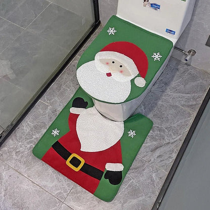 Festive Santa Claus Christmas Toilet Seat Covers – Holiday Bathroom Decor for Christmas & Bright New Year