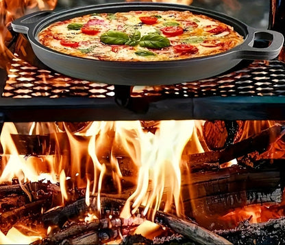 Cast Iron Griddle Grill – Durable Reversible Pan for Searing, Baking, and Grilling Indoors or Over Open Flames Outdoors