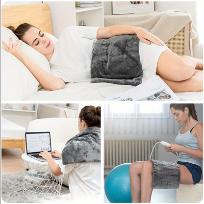 Soft Flannel Electric Heating Pad – 12”x24” Wrap with 4 Heat Settings, Auto Shut-Off, Fast Heating, Machine Washable for Full-Body Relief