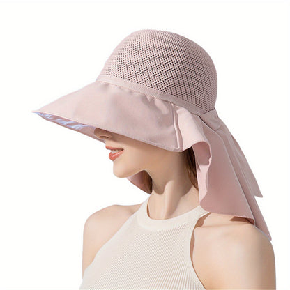 Women’s Wide Brim Sun Hat with Neck Flap – UV Protection Cotton Hat for Outdoor Hiking, Camping, and Summer Picnics