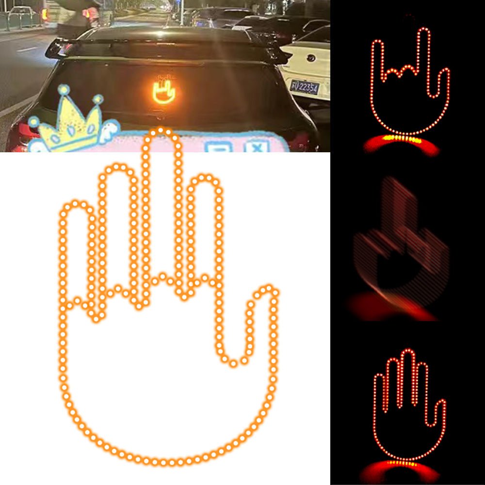 Finger Warning Brake LED Light with Remote – Expressive Car Hand Lamp for Road Moments