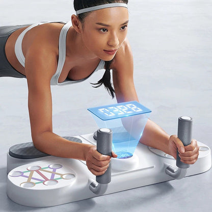 Fitness Push Up Board - Push Up Bar, Plank System, Resistance Bands Electronic Time Counting for Strength Training at Home
