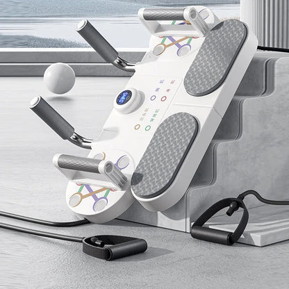 Fitness Push Up Board - Push Up Bar, Plank System, Resistance Bands Electronic Time Counting for Strength Training at Home