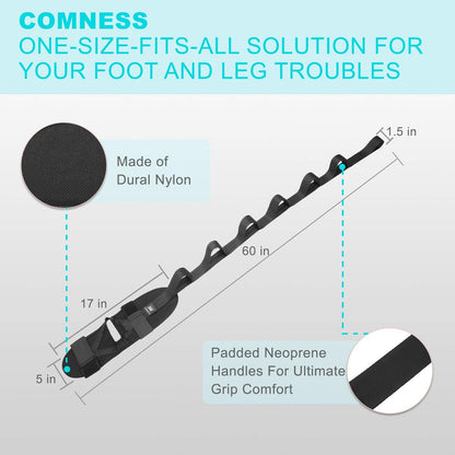 Flexibility Leg Stretcher Strap, For Pain Relief Foot, Calf, and Lower Back Pain