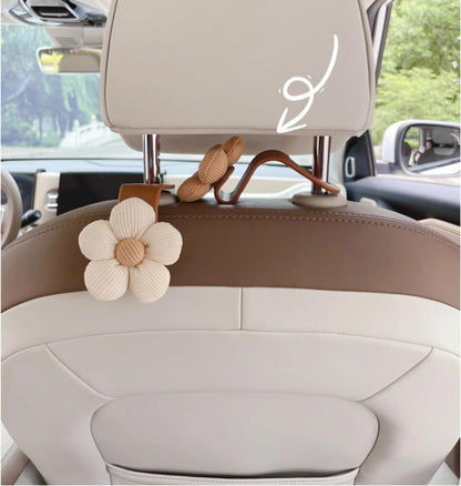 Floral Car Seat Hooks – Chic & Stylish Backseat Accessories for Hanging Bags, Clothes & More