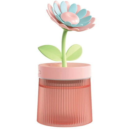 Flower Air Humidifier with Light – Compact & Silent USB Aromatherapy Diffuser for Bedroom, Car, and Desk – Hydrating & Refreshing Mist for Your Space