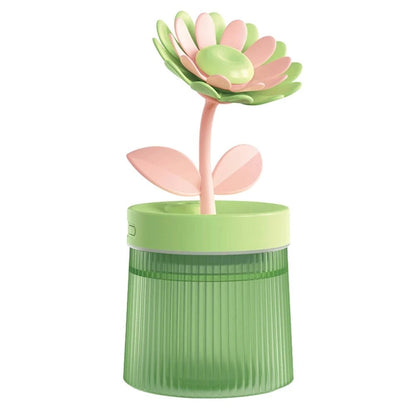 Flower Air Humidifier with Light – Compact & Silent USB Aromatherapy Diffuser for Bedroom, Car, and Desk – Hydrating & Refreshing Mist for Your Space