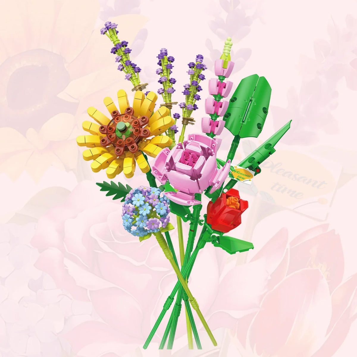Flower Bouquet Mini Blocks – 3D Blocks in Building Your Own Potted Masterpiece! Perfect Gift for Her, Holiday Décor & Creative Fun
