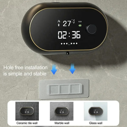 Sensing Foaming Soap Dispenser - Time Temperature Display Contactless Waterproof Automatic Soap Dispenser