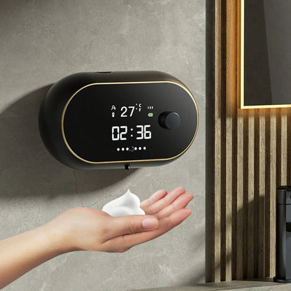 Sensing Foaming Soap Dispenser - Time Temperature Display Contactless Waterproof Automatic Soap Dispenser