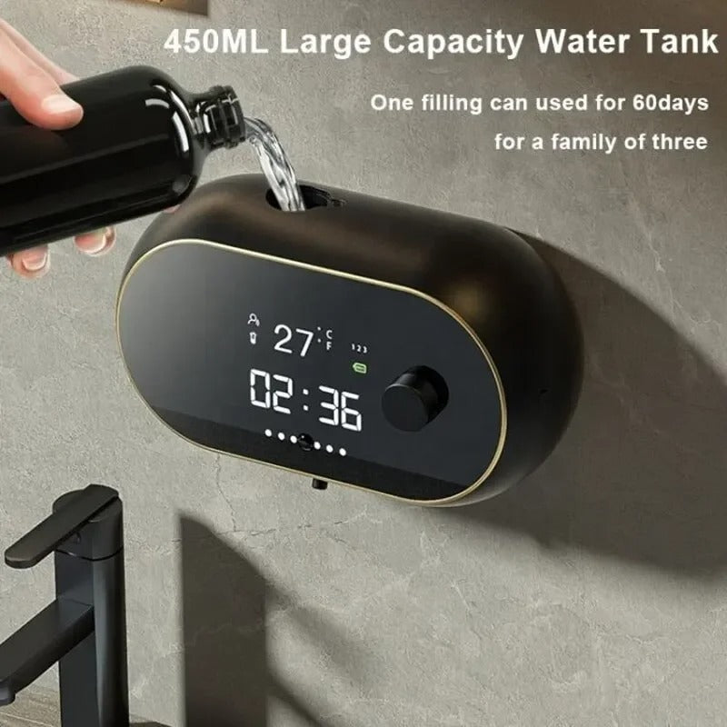 Sensing Foaming Soap Dispenser - Time Temperature Display Contactless Waterproof Automatic Soap Dispenser