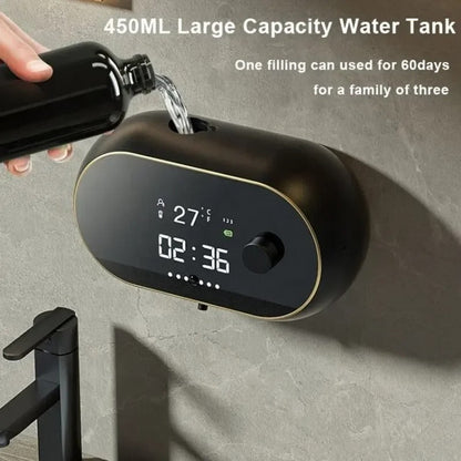 Sensing Foaming Soap Dispenser - Time Temperature Display Contactless Waterproof Automatic Soap Dispenser