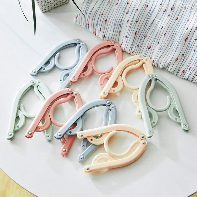 Foldable Clothes Hanger - Portable Clothes Hanger Space Saving Travel Camping Foldable Hangers