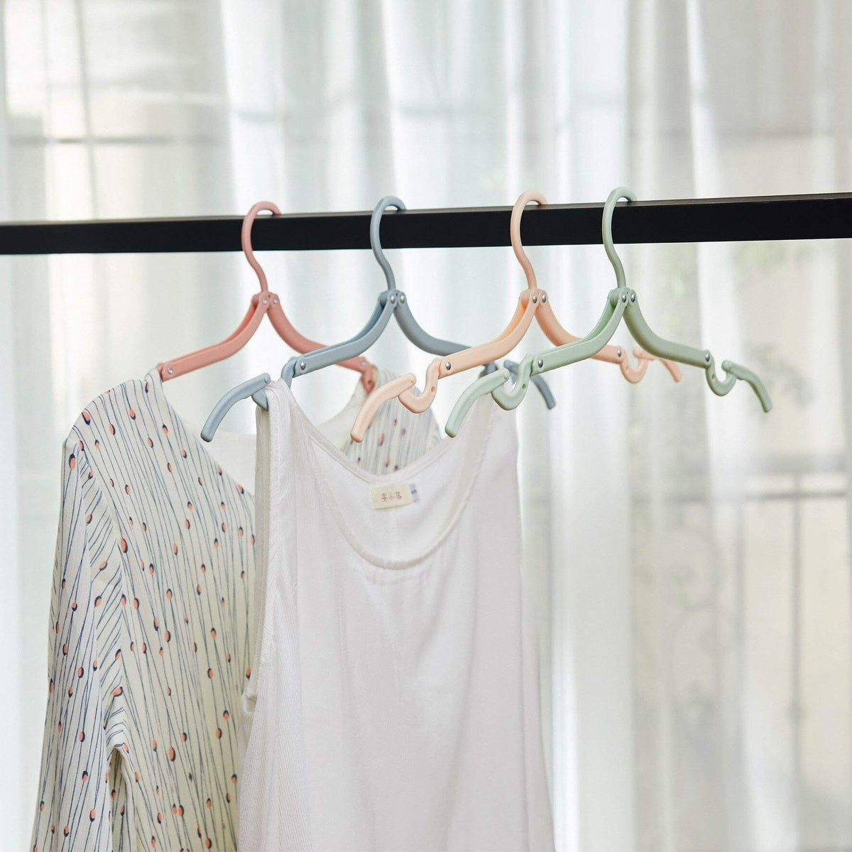 Foldable Clothes Hanger - Portable Clothes Hanger Space Saving Travel Camping Foldable Hangers