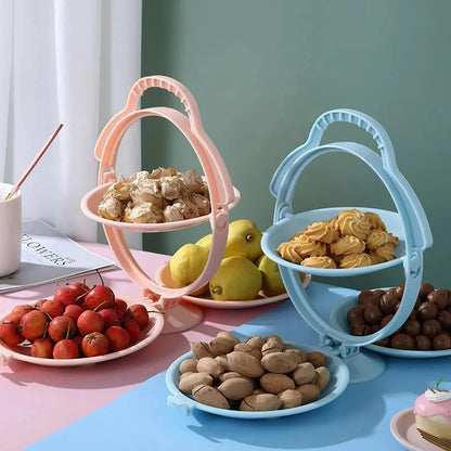 Foldable Fruit Plate - Creative Fruit Tray Dessert Display Rack Folding