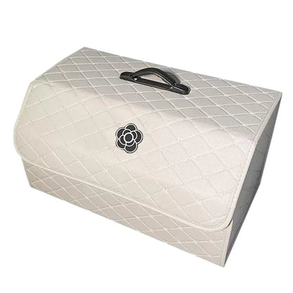 Foldable PU Leather Car Trunk Organizer – Foldable, Large-Capacity Storage Box for a Tidy & Clutter-Free Ride