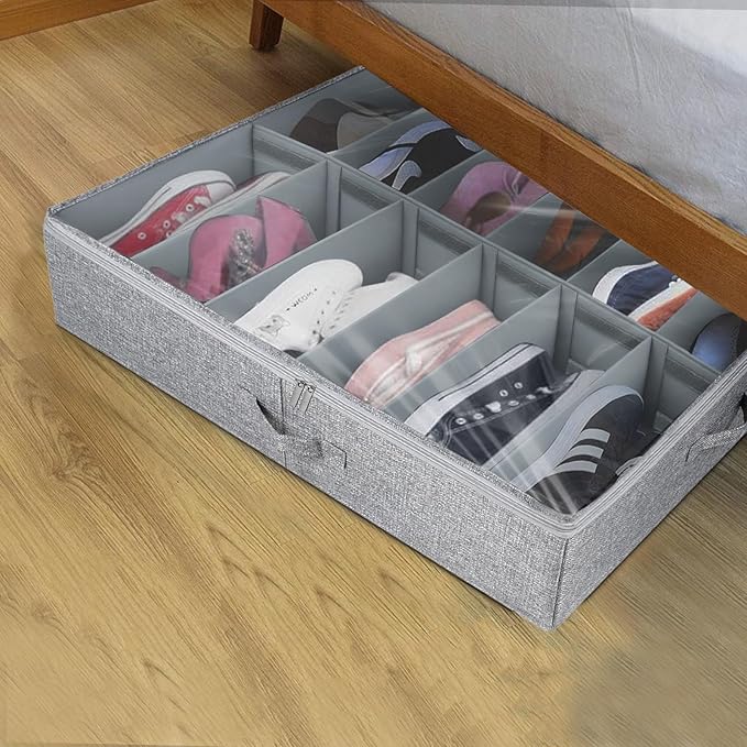 Foldable Underbed Storage Bag – Large Capacity Organizer with Adjustable Compartments