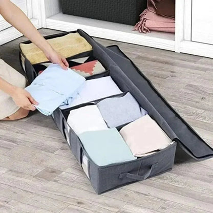 Foldable Underbed Storage Bag – Large Capacity Organizer with Adjustable Compartments