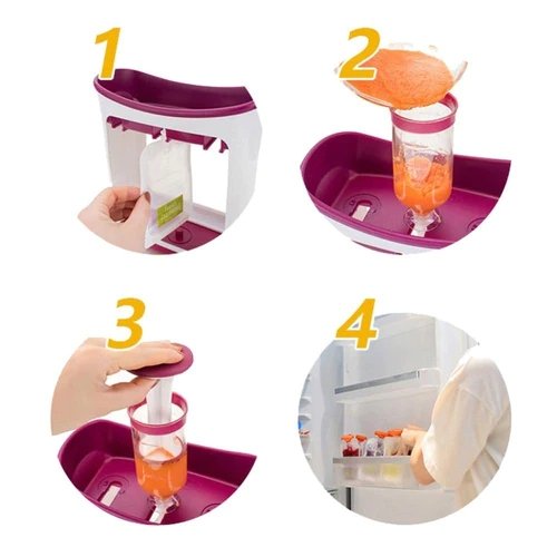 Food Squeezer Station - Food Maker for Infant Baby with Storage Bags